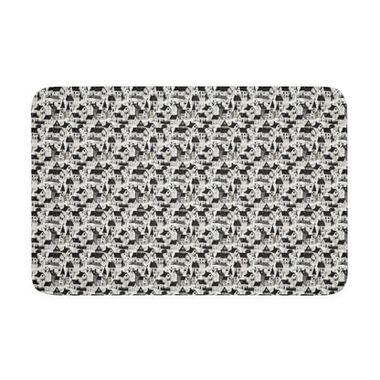 White Charcoal Neighborhood Memory Foam Bath Mat