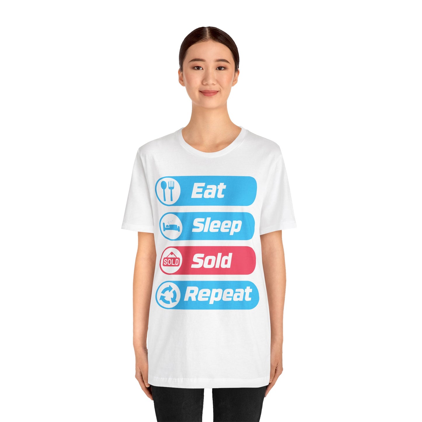 Eat Sleep Sold Repeat Unisex Jersey Short Sleeve Tee