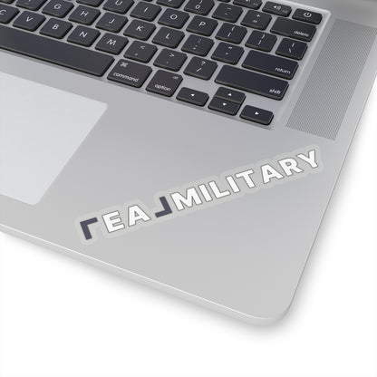 REAL Military Contrast Logo Sticker (Cobalt)