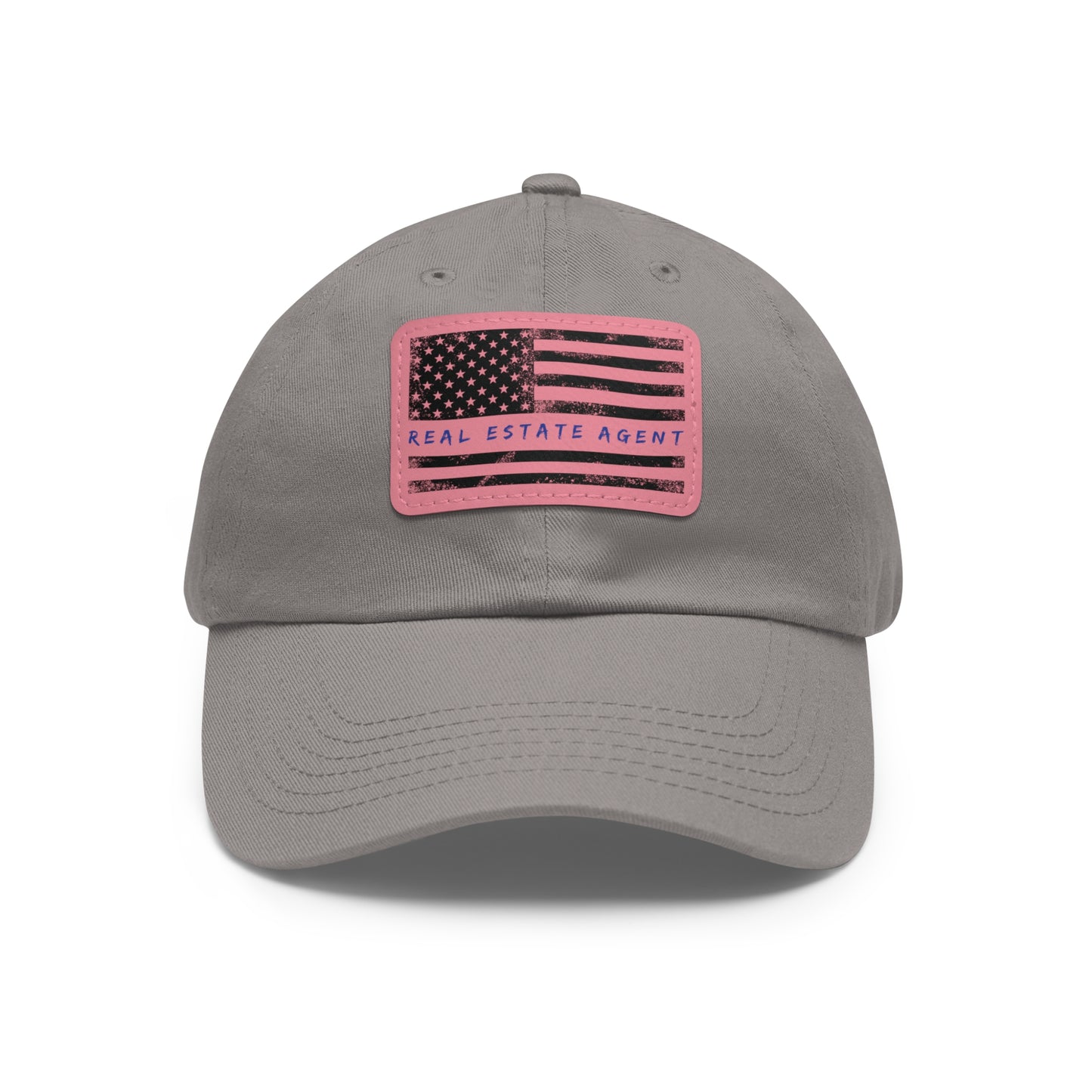 American Flag Real Estate Agent Hat with Leather Patch