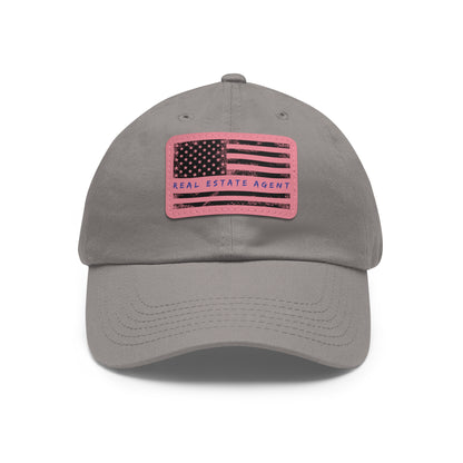 American Flag Real Estate Agent Hat with Leather Patch