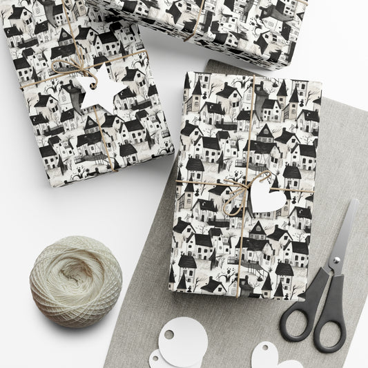 White Charcoal Neighborhood Gift Wrap