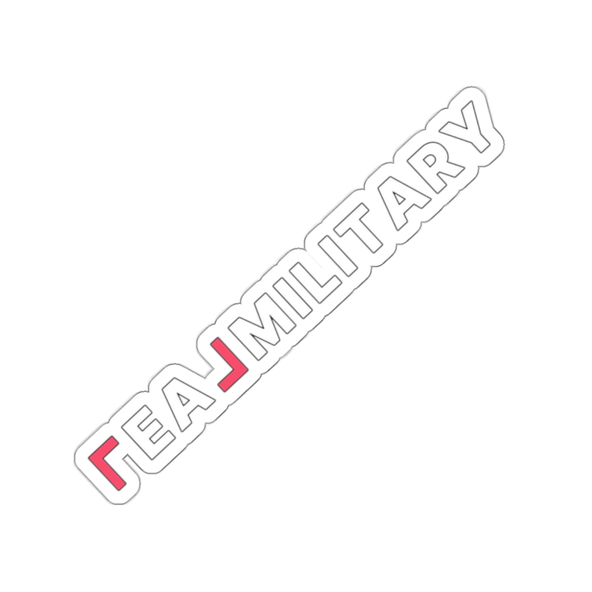 REAL Military Contrast Logo Sticker (Coral) Stickers