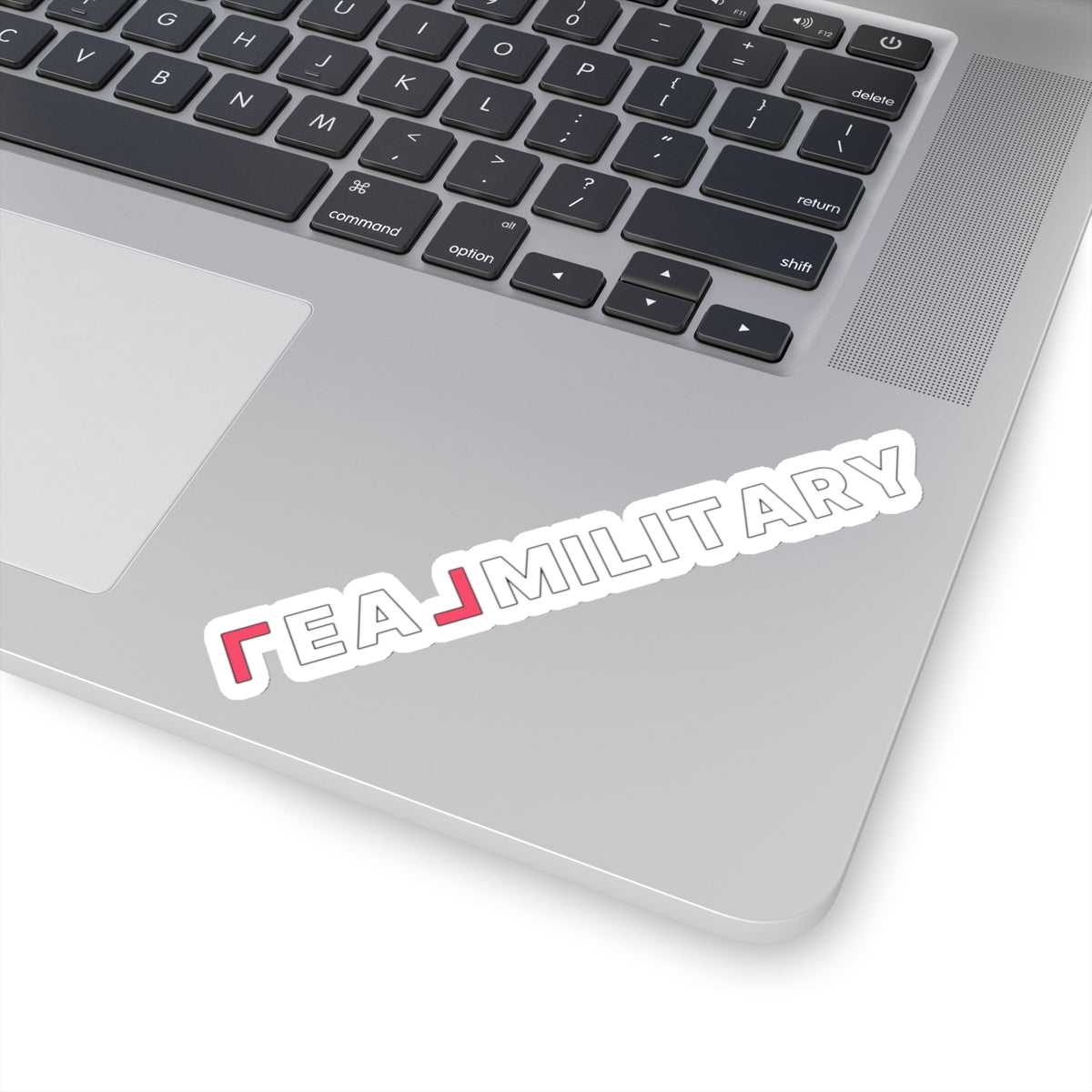 REAL Military Contrast Logo Sticker (Coral) Stickers