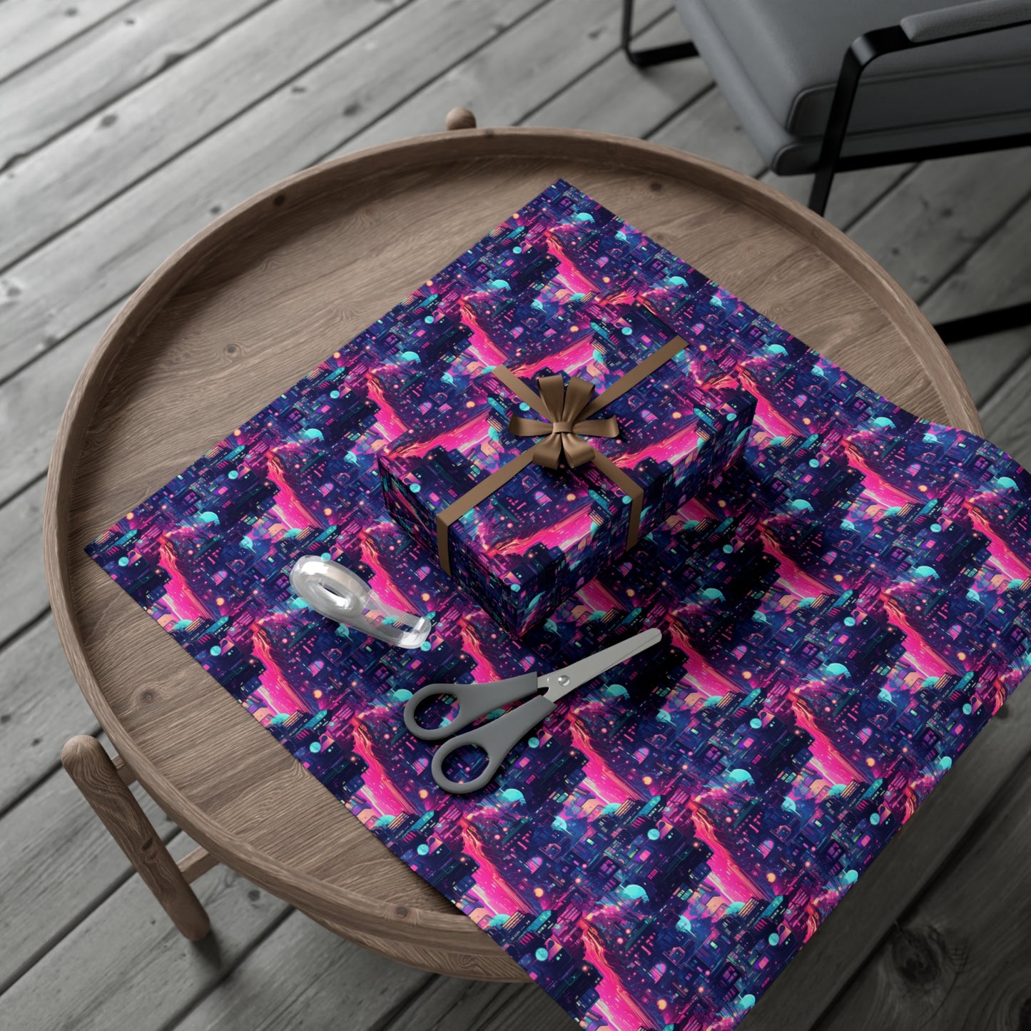 Futuristic Cityscape Gift Wrap