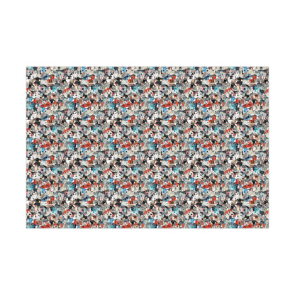 Neighborhood Collage Trash Polka Gift Wrap