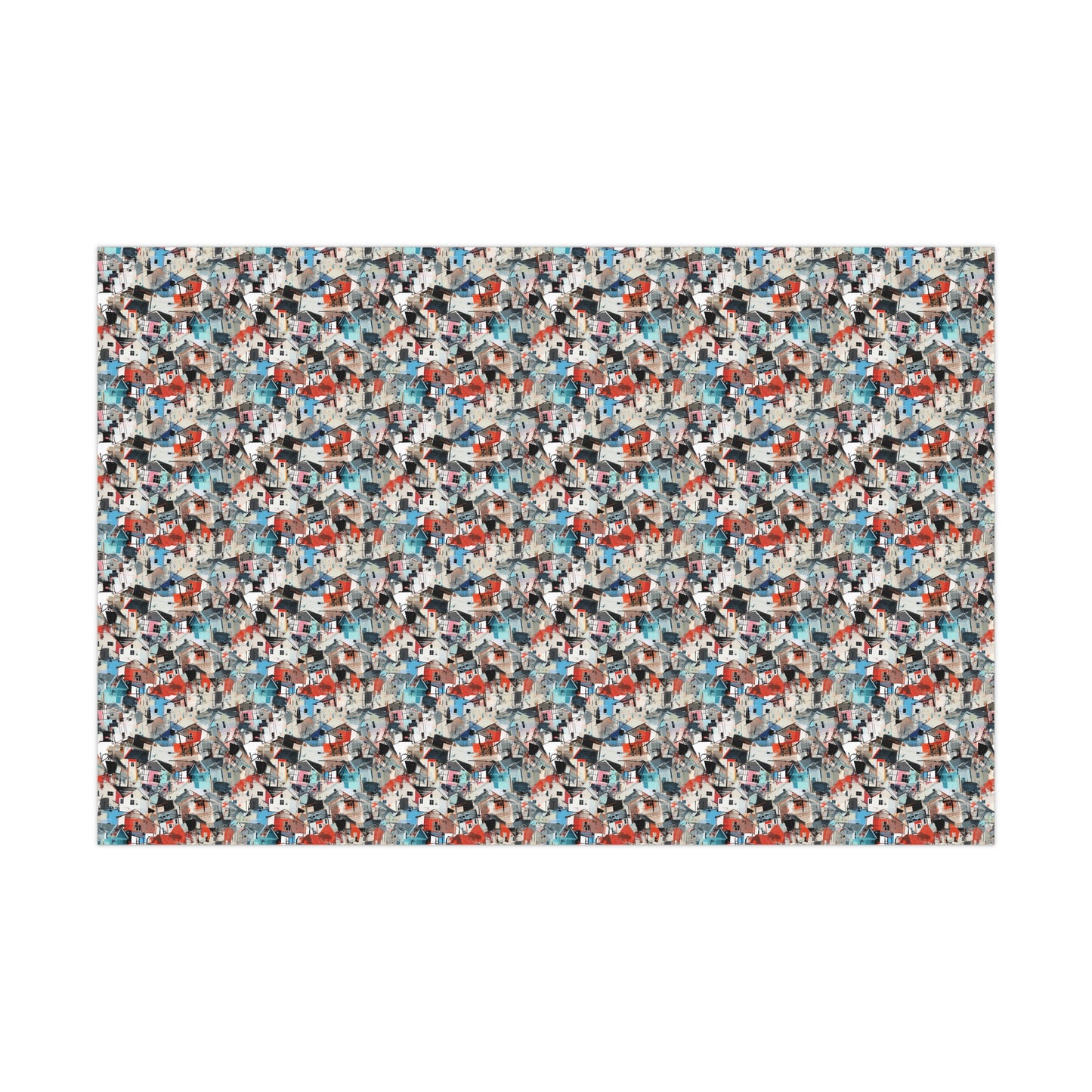 Neighborhood Collage Trash Polka Gift Wrap