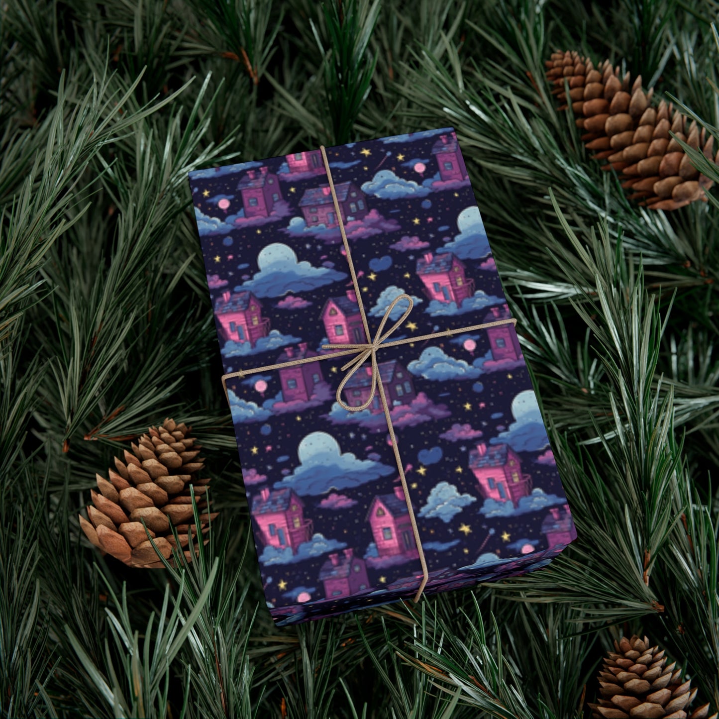 Houses in Space Gift Wrap Papers