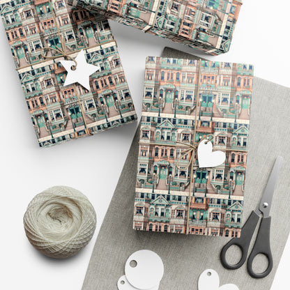 Modern Neighborhood Wes Anderson Style Gift Wrap