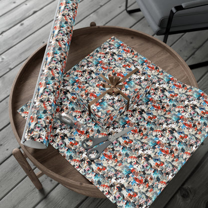 Neighborhood Collage Trash Polka Gift Wrap