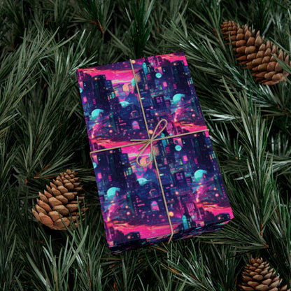 Futuristic Cityscape Gift Wrap