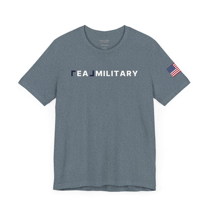 REAL Military Contrast Logo Text & Flag