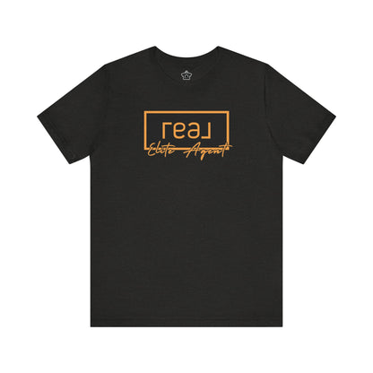 REAL Elite Agent Modern Logo Tshirt (Saffron)