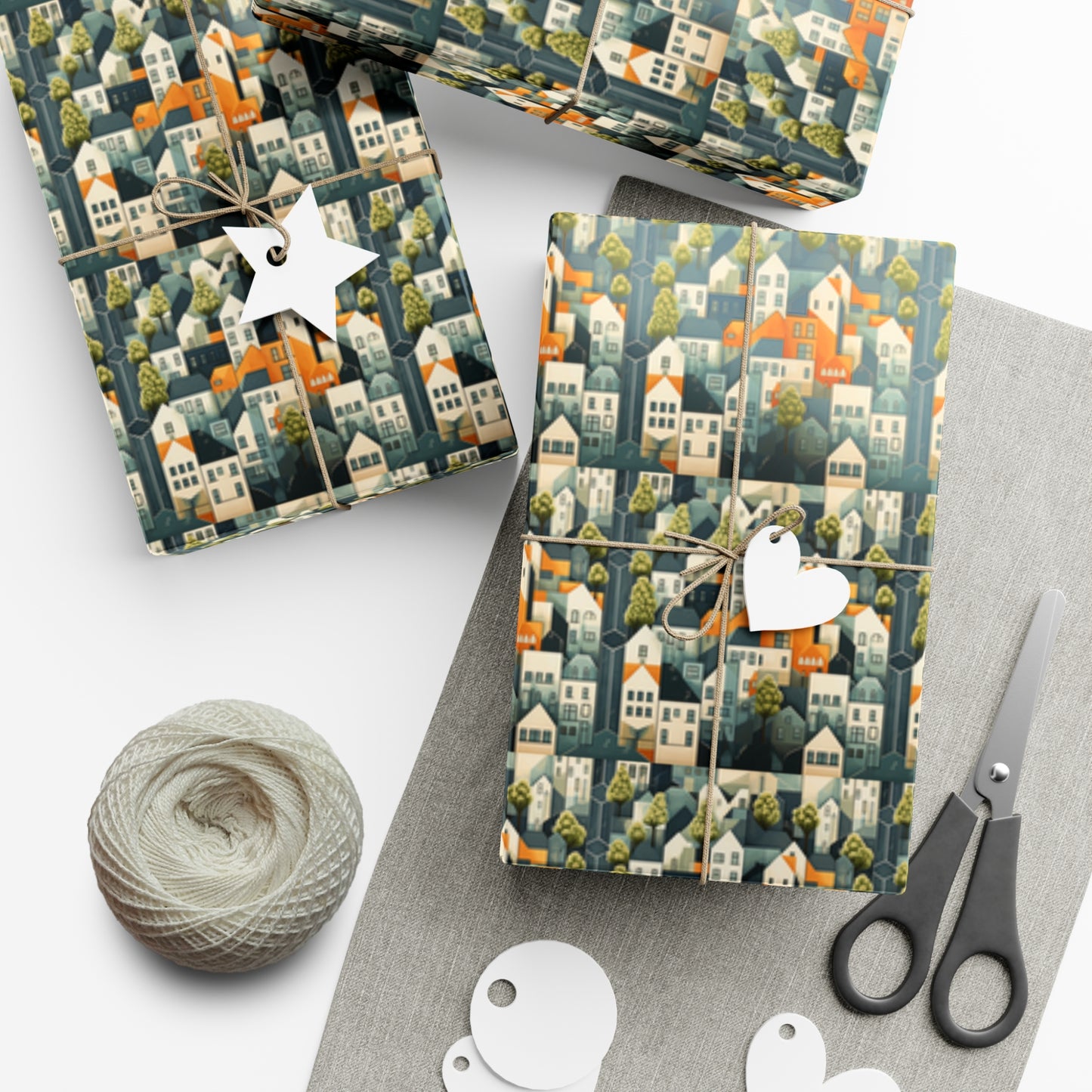 Geometric Style Neighborhood v2 Gift Wrap