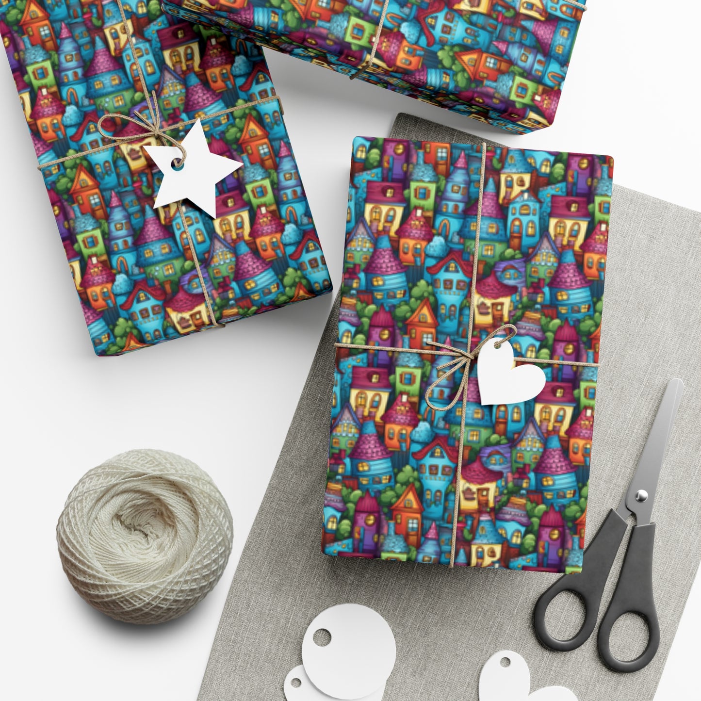 House Cluster Picasso Style Gift Wrap