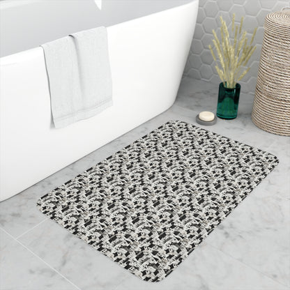 White Charcoal Neighborhood Memory Foam Bath Mat