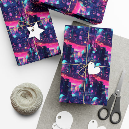 Futuristic Cityscape Gift Wrap