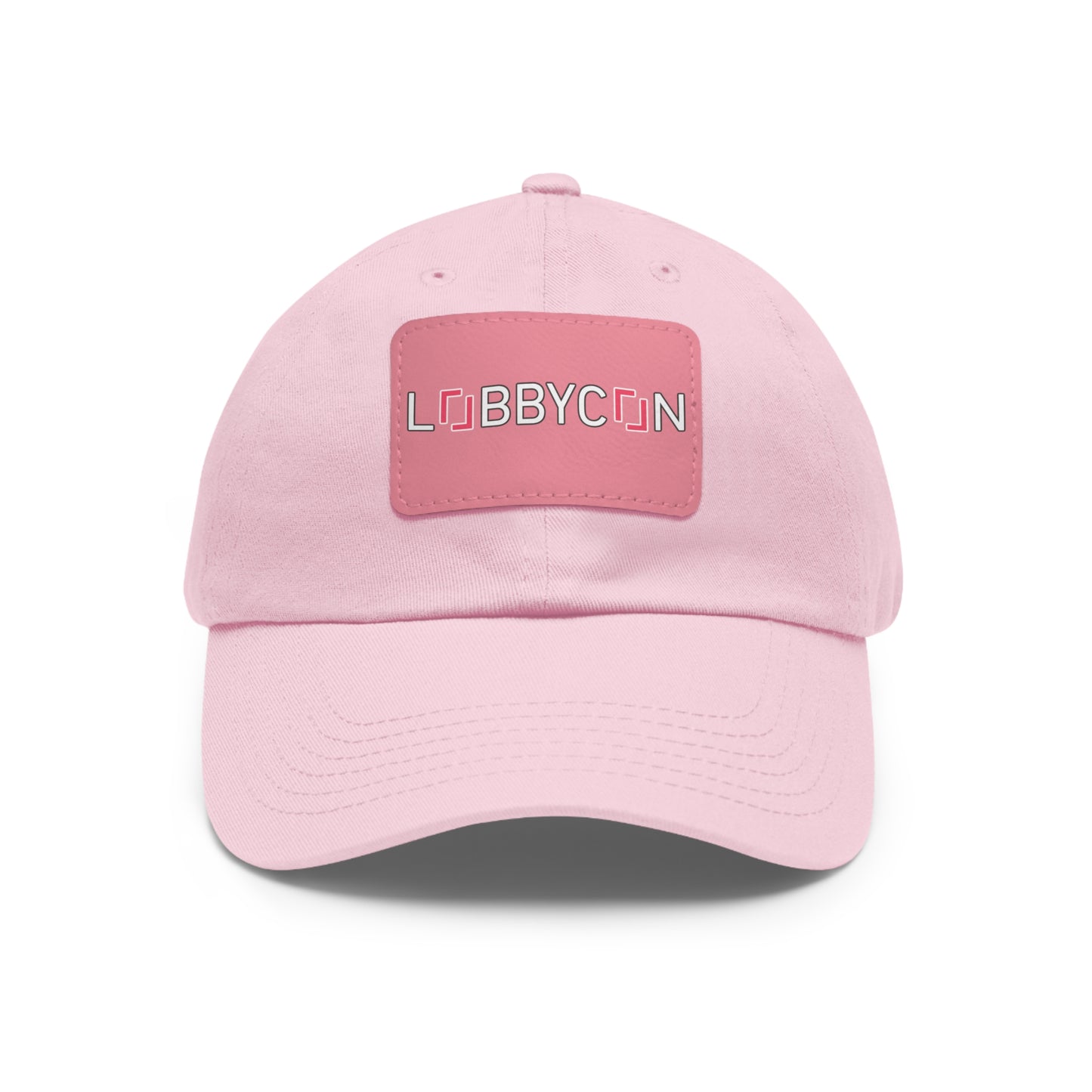 REAL LobbyCon Pink Logo Hat with Leather Patch