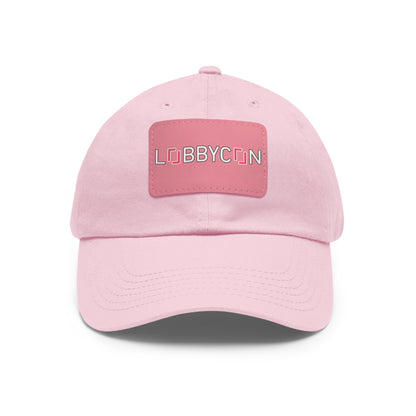 REAL LobbyCon Pink Logo Hat with Leather Patch