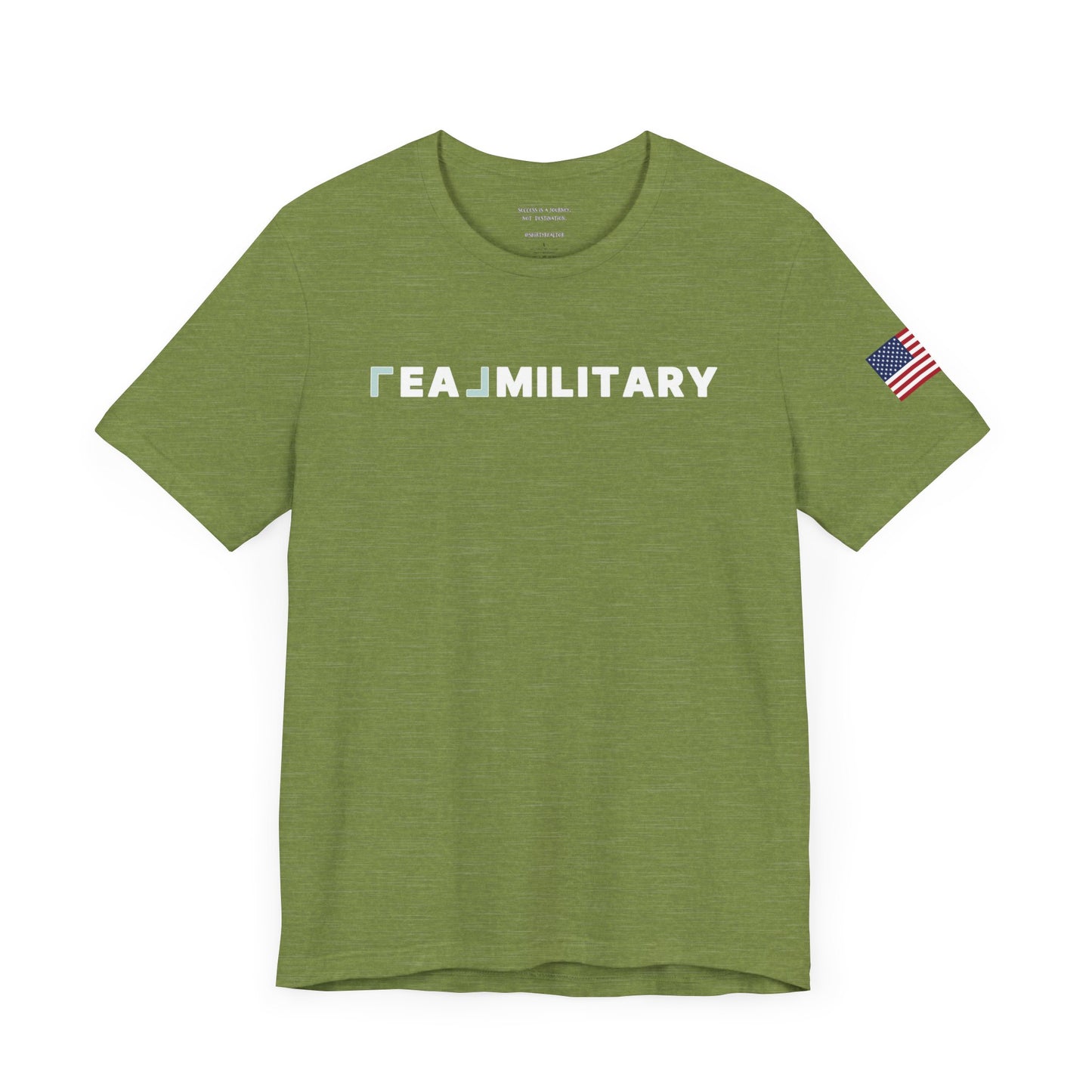 REAL Military Contrast Logo Text & Flag