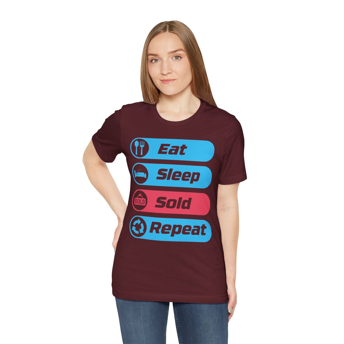 Eat Sleep Sold Repeat Unisex Jersey Short Sleeve Tee