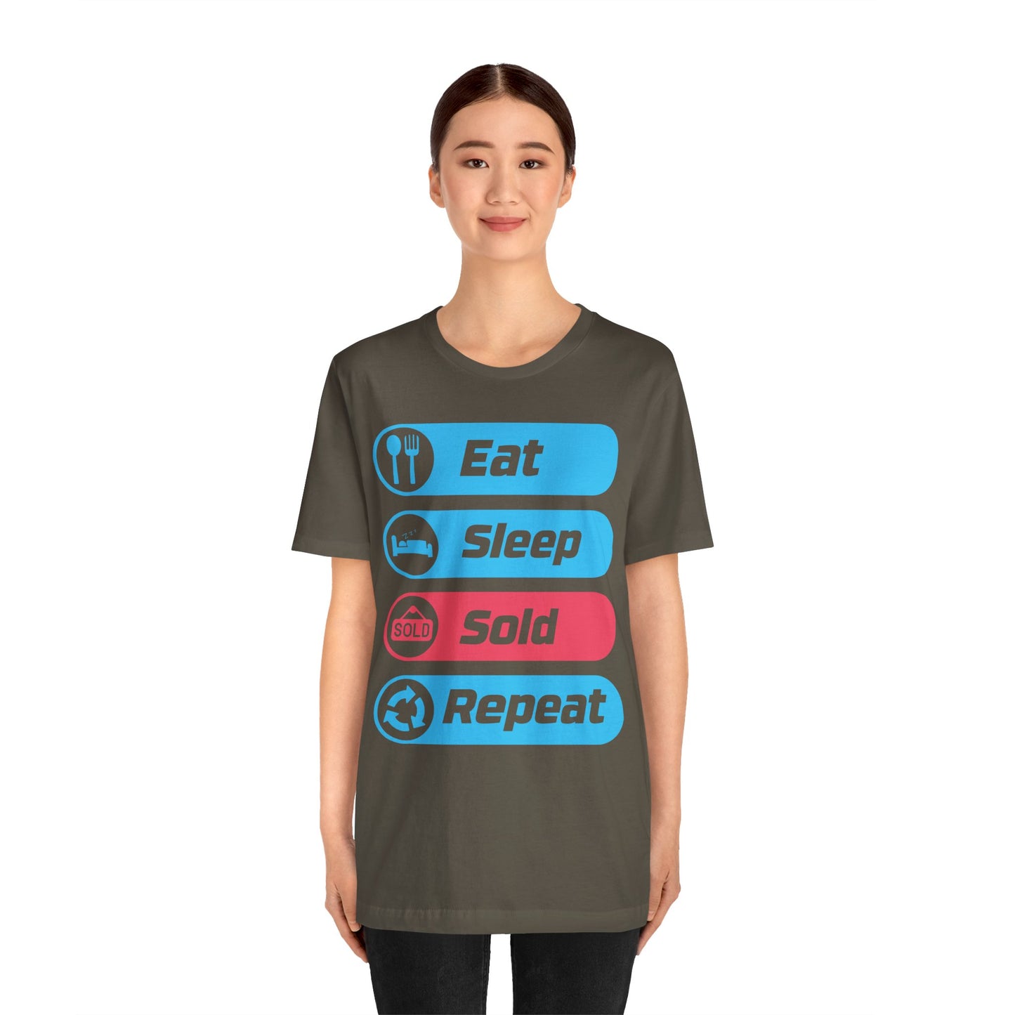 Eat Sleep Sold Repeat Unisex Jersey Short Sleeve Tee