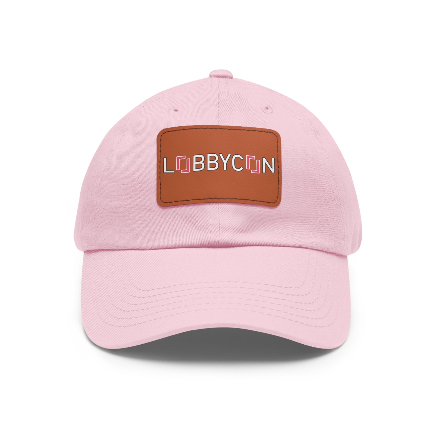 REAL LobbyCon Pink Logo Hat with Leather Patch