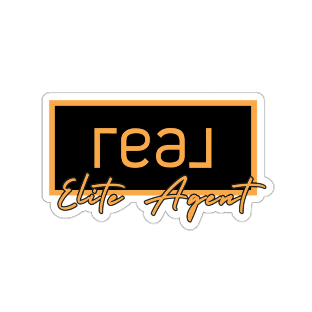 REAL Elite Agent Modern Logo Sticker (Saffron)