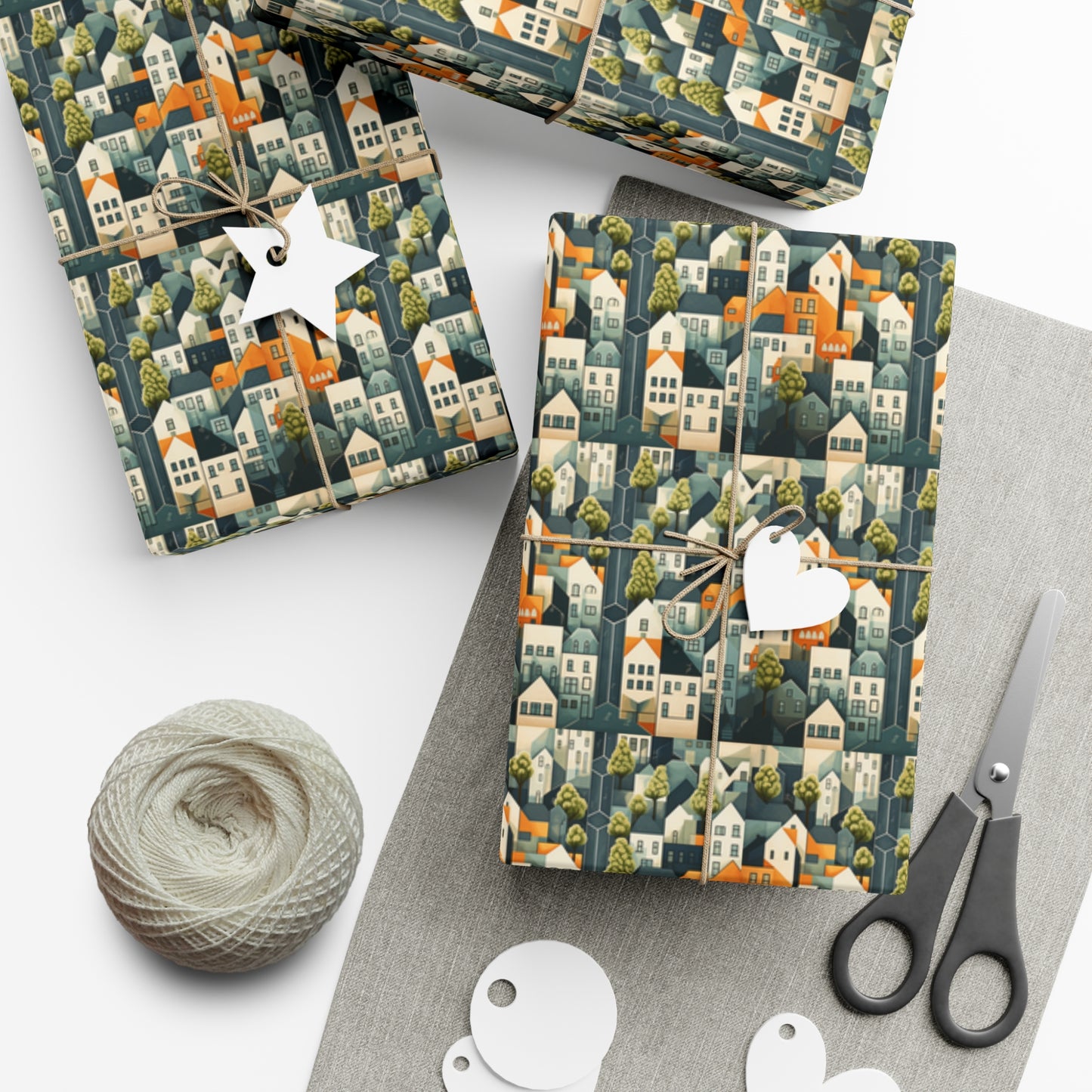 Geometric Style Neighborhood v2 Gift Wrap