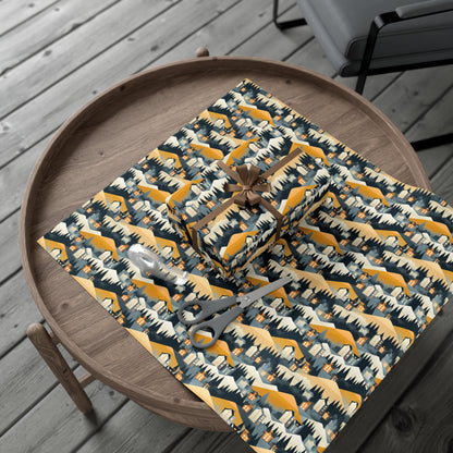 Modern Mountain Houses Flat Style Gift Wrap