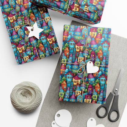 House Cluster Picasso Style Gift Wrap