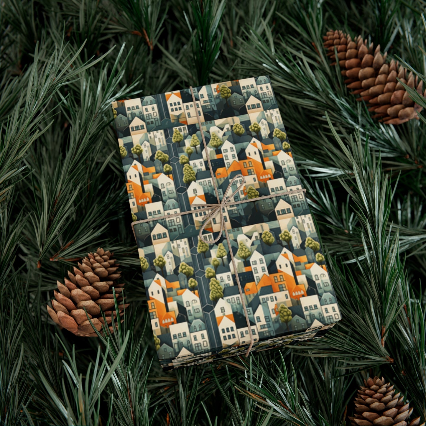 Geometric Style Neighborhood v2 Gift Wrap