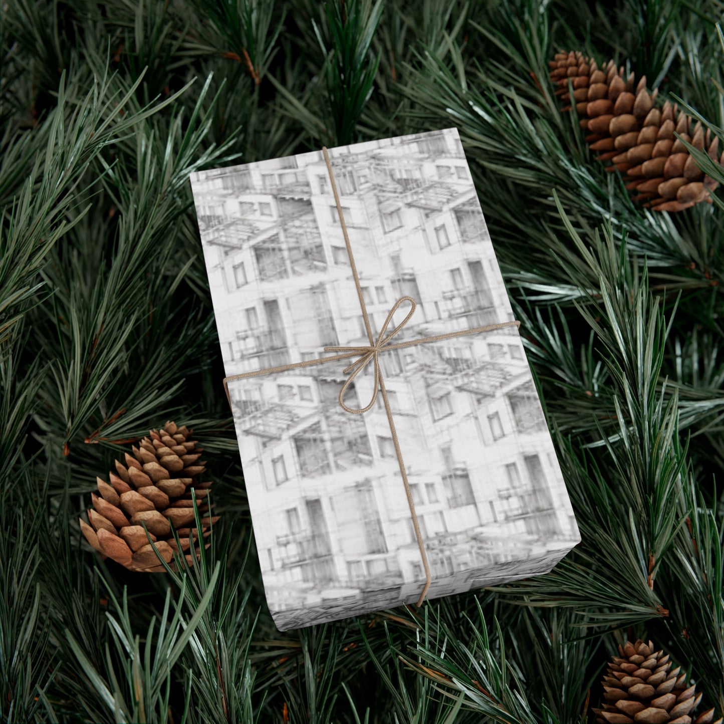 Apartments Under Construction Drawing Gift Wrap