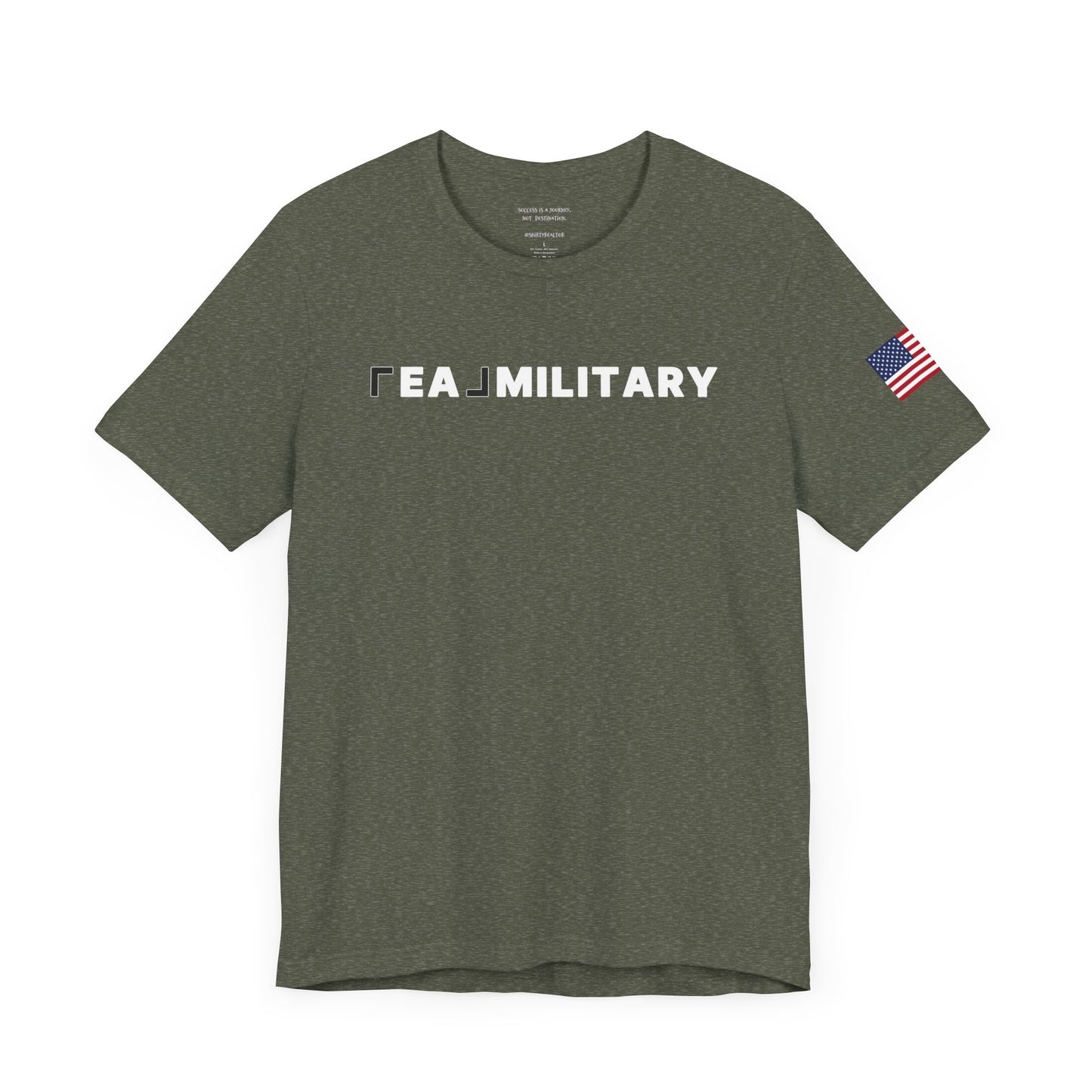 REAL Military Contrast Logo Text & Flag