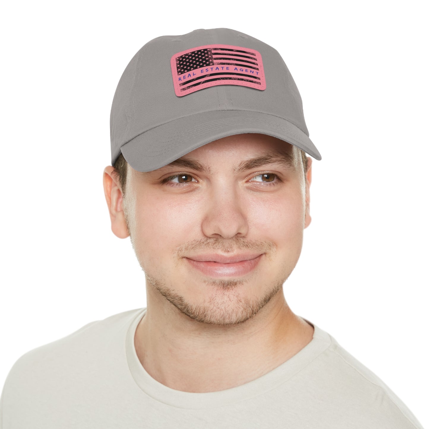 American Flag Real Estate Agent Hat with Leather Patch