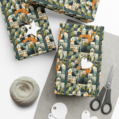 Geometric Style Neighborhood v2 Gift Wrap