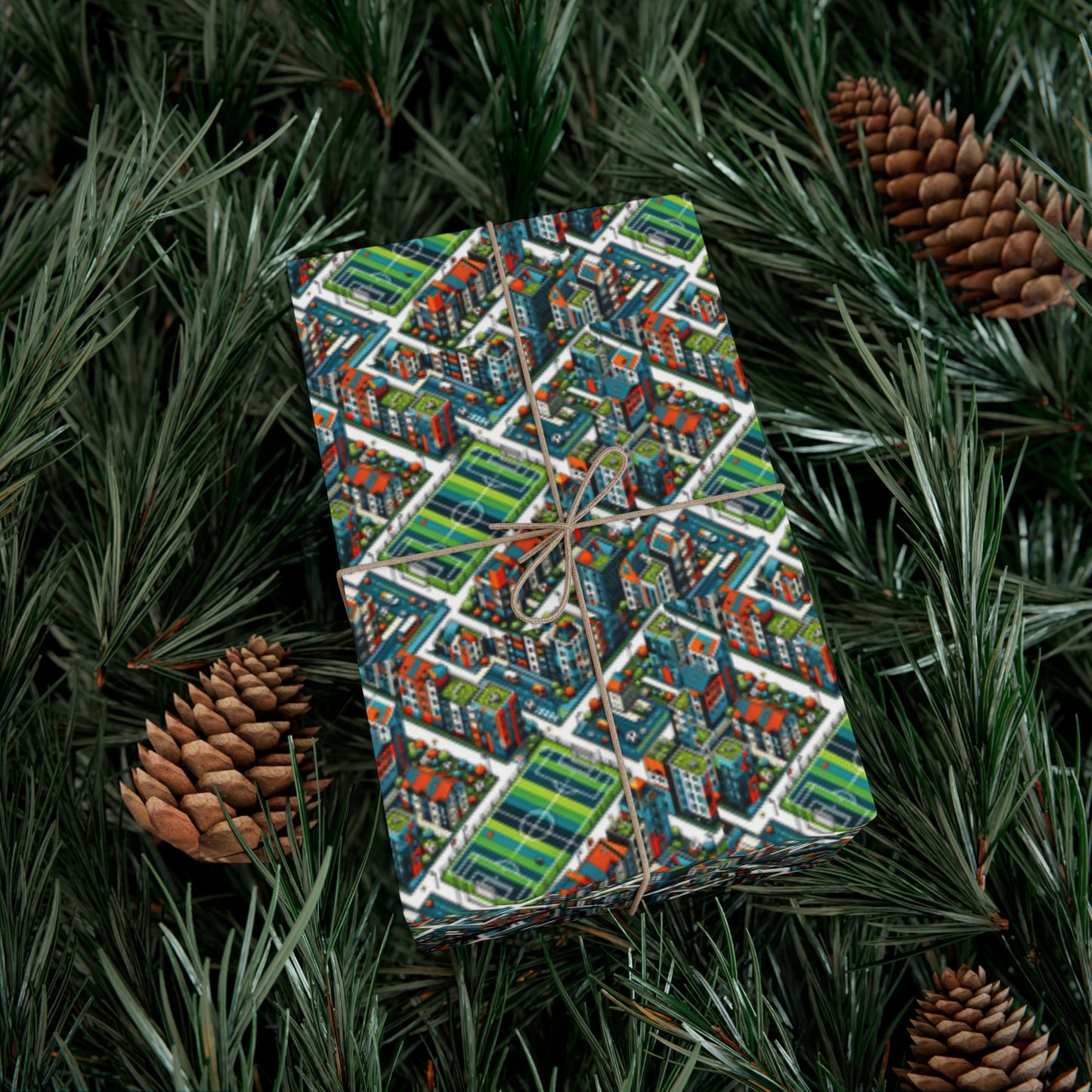 Sporty Neighborhood Houses Gift Wrap