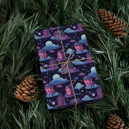 Houses in Space Gift Wrap Papers