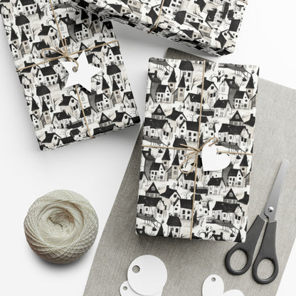 White Charcoal Neighborhood Gift Wrap