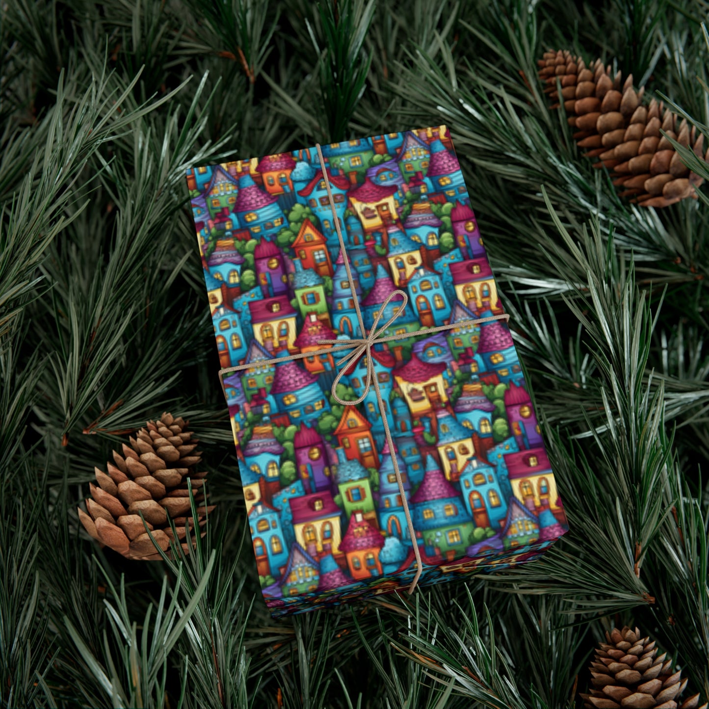 House Cluster Picasso Style Gift Wrap