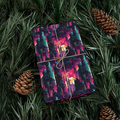 City in the Sky Cyberpunk Style Gift Wrap