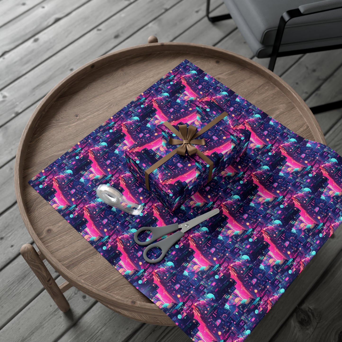 Futuristic Cityscape Gift Wrap