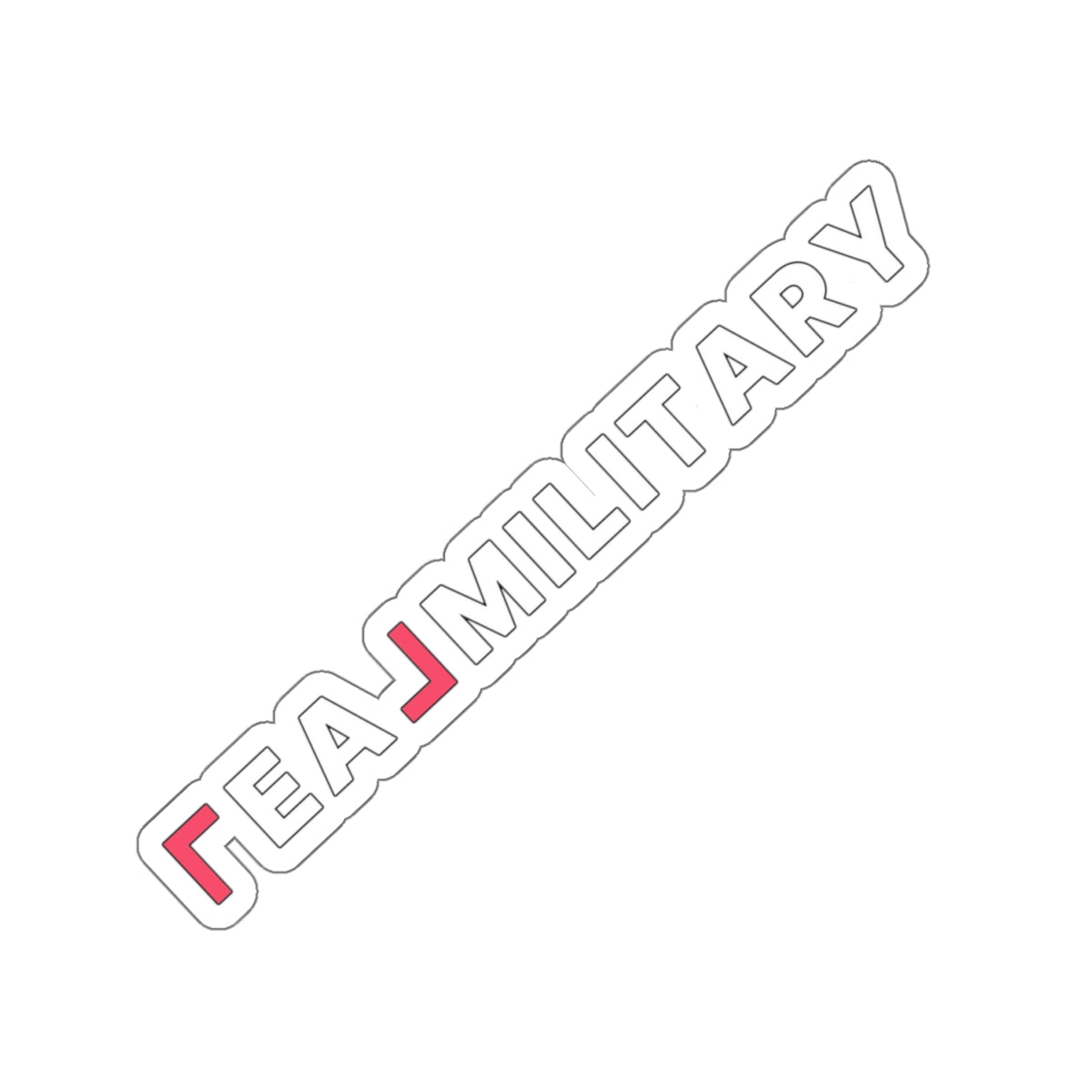 REAL Military Contrast Logo Sticker (Coral) Stickers