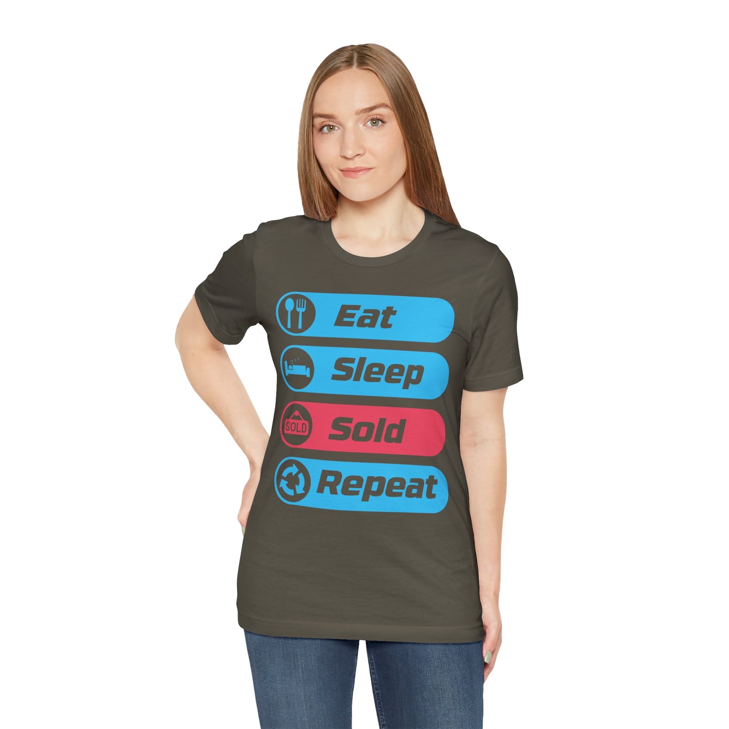 Eat Sleep Sold Repeat Unisex Jersey Short Sleeve Tee