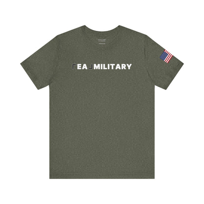 REAL Military Contrast Logo Text & Flag