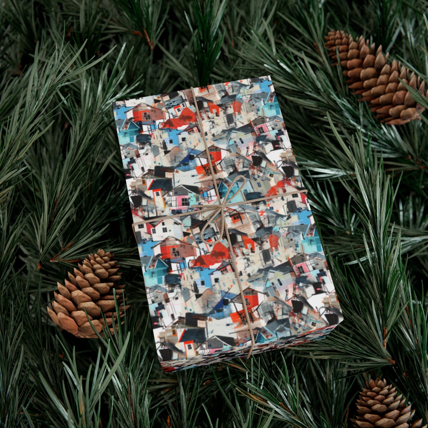 Neighborhood Collage Trash Polka Gift Wrap