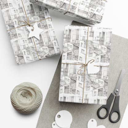 Apartments Under Construction Drawing Gift Wrap