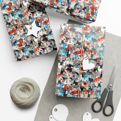 Neighborhood Collage Trash Polka Gift Wrap