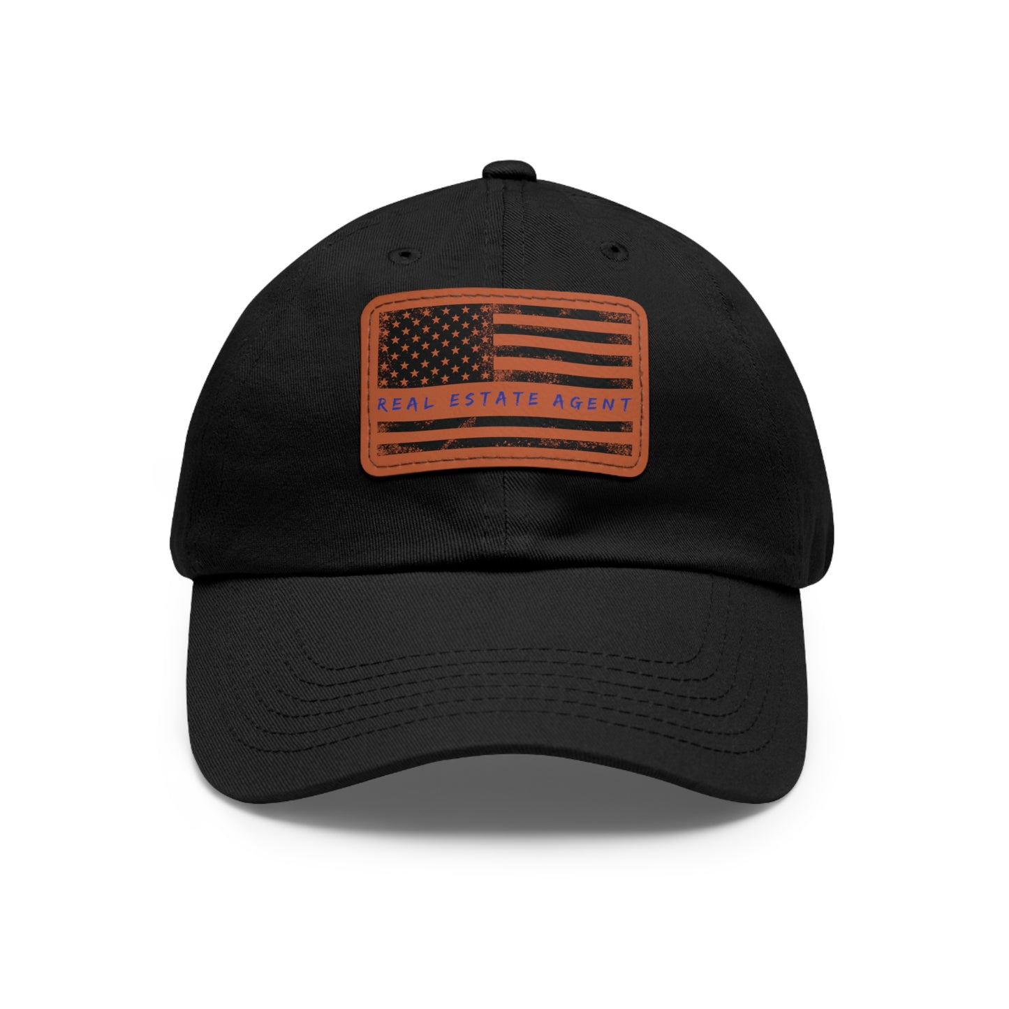 American Flag Real Estate Agent Hat with Leather Patch