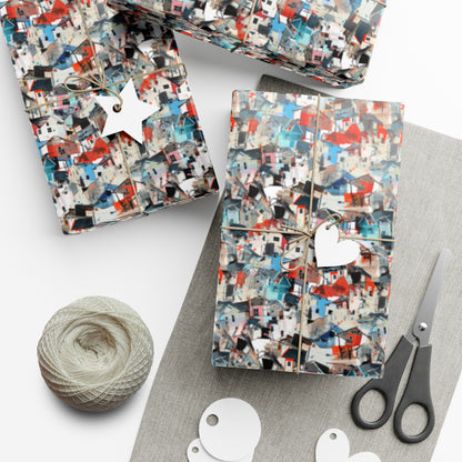 Neighborhood Collage Trash Polka Gift Wrap